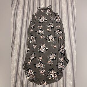 Maurice’s 24/7 Grey with Floral design Maxi dress